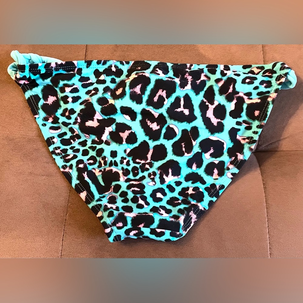 Womens Ladies Medium Swim Suit bathing suit bottom bikini leopard blue - Picture 4 of 4
